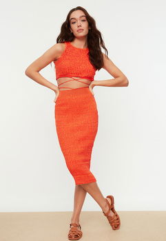 Set de top crop si fusta midi