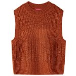Vestă pulover pentru copii tricotată, coniac, 104, vidaXL
