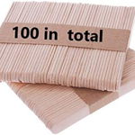 Set de 100 betisoare pentru inghetata Kaishuai, lemn, natur, 9 x 1 cm, 