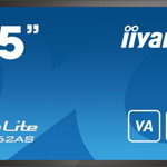 Display interactiv IIYAMA ProLite T5562AS-B1, 55", UHD 4K, Touch, 60Hz, negru