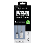Lemontti Cablu USB MFI Lightning 1.5m textil gri