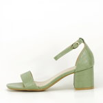 Sandale verde fistic cu toc gros Bella 3909 GREEN -41