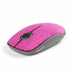 Mouse NGS Evo Denim, Wireless, Material textil, 2.4 Ghz, 1200 DPI, Roz