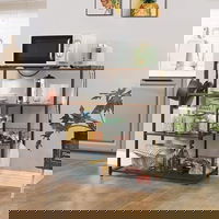 Dulap de bucatarie, Vasagle, 80 x 35 x 95 cm, otel/PAL, maro rustic, Vasagle