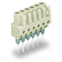 Female connector for rail-mount terminal blocks; 0.6 x 1 mm pins; straight; 100% protected against mismating; Pin spacing 5 mm; 11-pole; light gray, Wago