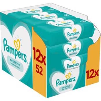 Servetele umede PAMPERS Sensitive, 12 pachete, 624 buc