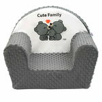 Fotoliu din burete New Baby din tesatura minky Cute Family Gray, New Baby