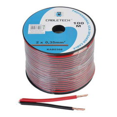 Cablu difuzor CCA, 2 x 0.35 mm2, culoare negru-rosu, rola 100 m KAB0388, CableTech