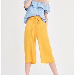 Pantaloni culotte cu snur - Galben sofran, OXXO