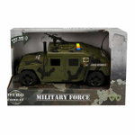 Jeep militar cu lumini si sunete, Hero Combat, 23 cm, Maro, Hero Combat