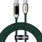 Cablu USB C- USB C, Baseus, Nailon, 2 m, Verde