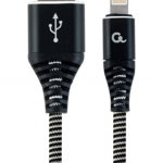 Cablu alimentare si date Gembird, USB 2.0 (T) la tip Lightning (T), 1m, Negru Alb, CC-USB2B-AMLM-1M-BW