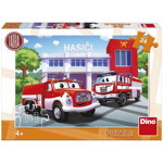 Puzzle Masina de pompieri Dino Toys, 24 piese, 4-8 ani+