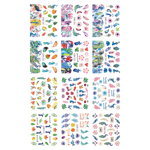 Set stickere nail art Lila Rossa, pentru decor unghii, cu flori si animale, 12 buc, BN-1205-1208