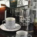 Set cești de cafea, Negru, 22x7x14 cm, Kütahya Porselen