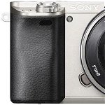 Camera foto Sony A6000 Silver + obiectiv SEL 16-50mm, rezolutie 24.3 MP, senzor Exmor APS HD CMOS, p