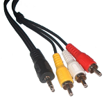 Cablu Jack 3.5 mm 4 canale A/V/Masa la 3x RCA 3m, OEM