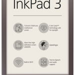 eBook Reader PocketBook InkPad 3, Ecran Capacitive touchscreen 7.8inch, 1Ghz, 8GB, Wi-Fi (Maro inchis)