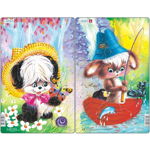 Set 2 Puzzle-uri Animale Simpatice, 14 piese Larsen LRCU2