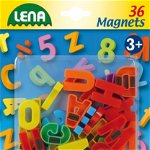 Set litere mari magnetice Lena multicolore 36 piese
