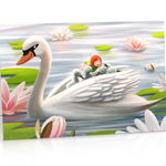 Felicitare - Swans, Multicolor, Standard, Carton, 105 x 150 mm