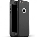Husa Apple iPhone 6/6S, FullBody Elegance Luxury Black, acoperire completa 360 grade cu folie de sticla gratis, MyStyle