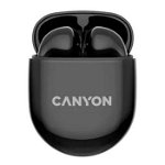 Căști Canyon CANYON TWS-6, căști Bluetooth, cu microfon, BT V5.3 JL 6976D4, răspuns în frecvență: 20Hz-20kHz, acumulator EarBud 30mAh*2+Carcasă de încărcare 400mAh, lungime cablu tip C 0.24m, Dimensiune: 64*48 *26 mm, 0,040 kg, negru, Canyon