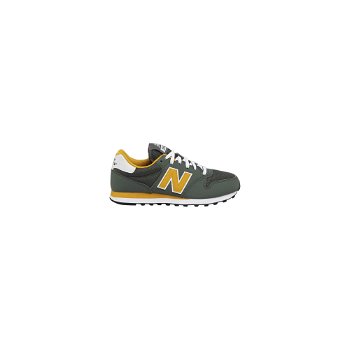 New Balance, Pantofi sport cu garnituri din plasa 500, Verde feriga/Galben, 10