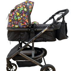 Carucior 2 in 1, reversibil, cu suspensii, T7 Multicolor, L-Sun