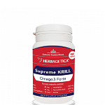 Supliment Alimentar Supreme Krill Omega 3 Forte Herbagetica, 30 capsule, HERBAGETICA