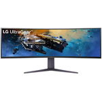 Monitor LED LG Gaming UltraGear 45GR95QE-B Curbat 44.5 inch UWQHD OLED 0.03 ms 240 Hz HDR FreeSync Premium & G-Sync Compatible, LG