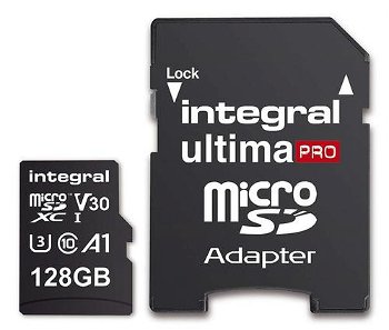 Card memorie Integral 128GB MICRO SDXC 90V30, R:100MB/s W:90MB/s U3 V30 + ADAPTER