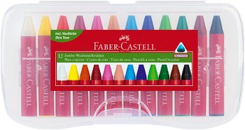 Creioane colorate, cerate, 12 culori/set, FABER CASTELL