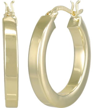 Bijuterii Femei Argento Vivo Click Top Tube Hoop Earrings Gold, Argento Vivo