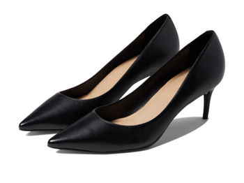 Incaltaminte Femei Massimo Matteo Celeste Mid Heel Pump Black Leather, Massimo Matteo