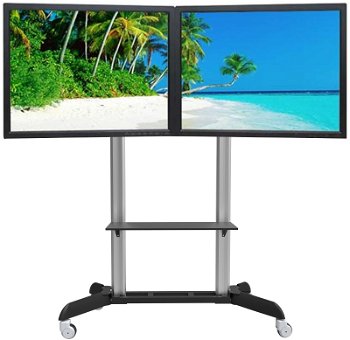 Suport TV / Monitor Techly ICA-TR22, 32 - 70 inch, cu raft, argintiu - negru