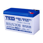 Acumulator AGM TED1271HR 12V 7.1Ah HIGH RATE, TED