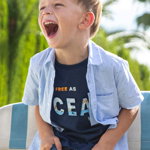 Mayoral tricou de bumbac pentru copii culoarea albastru marin, cu imprimeu, Mayoral