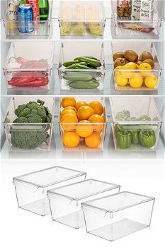 Set organizatoare frigider, Fremont, 964FRM3417, Plastic, Transparent, Fremont