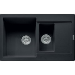Chiuvetă bucătărie fragranit 1 cuvă Franke MRG 651 48x78 cm cu picurător negru reversibilă