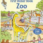 Carte cu stickere pentru copii, Usborne, First Sticker Book Zoo, 3+ ani