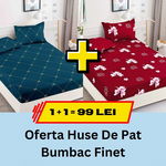 Pachet promotional 1 + 1 Husa de Pat Din bumbac Finet, LP-PPHBF-6, JOJO HOME