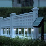 Set 4 bucati Gard solar cu LED, 58 x 36 x 3,5 cm, alb rece