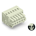1-conductor female plug; 100% protected against mismating; Snap-in mounting feet; 1.5 mm²; Pin spacing 3.5 mm; 8-pole; 1,50 mm²; light gray, Wago