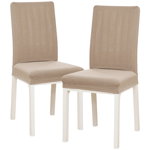 Husă multielastică de scaun 4Home Magic clean bej, 45 - 50 cm, set 2 buc., 4Home