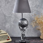 Lampa de masa, FullHouse, 390FLH1943, Baza din lemn, Argintiu / Antracit, FullHouse