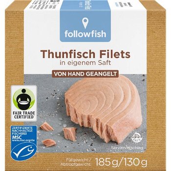 File de ton in suc propriu, 180 g, Followfish, Followfish