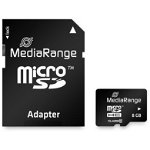 Card de memorie MediaRange micro SDHC 8Gb clasa 10 cu adaptor SD
