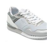 Pantofi sport PEPE JEANS argintii, LS31463, din material textil si piele ecologica, Pepe Jeans