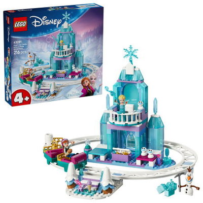 LEGO Aventura cu castelul de gheață și trenul de zăpadă al prințesei Disney Elsa 43281